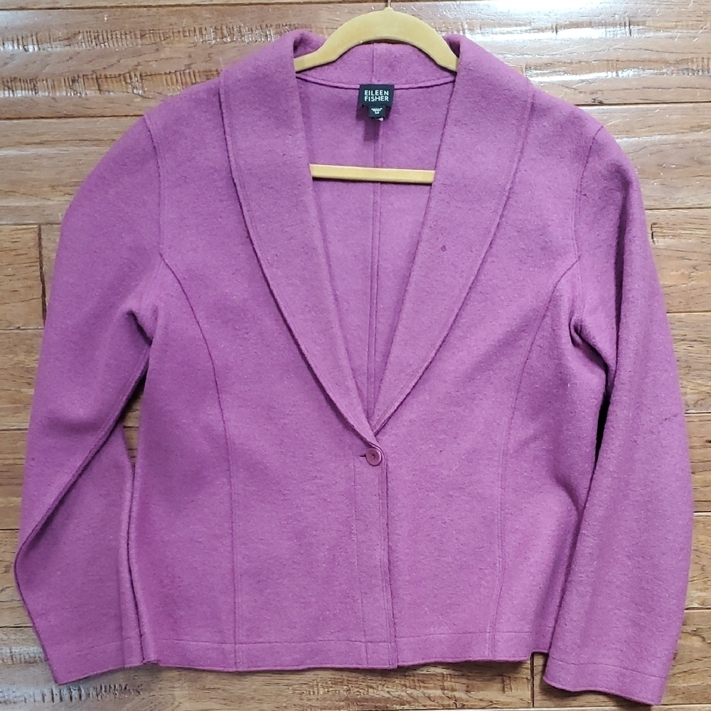 Eileen Fisher Magenta Wool Blazer